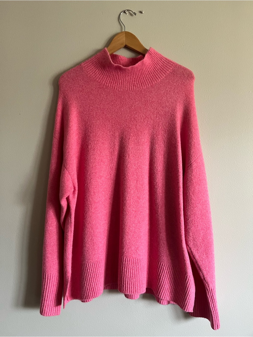 J. Crew Extra-Soft Crewneck Sweater in Bright Pink Size XL
